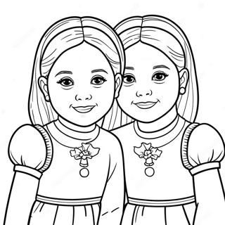 মিলিয়ে পোশাক পরা বোনদের রঙ করার পাতা রঙ করার পাতা