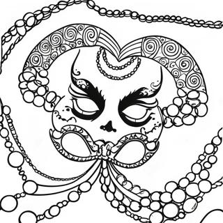 রঙিন মার্ডি গ্রাস বিডস রঙ করার পাতা রঙ করার পাতা