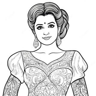 মীনা ঝলমলে পোশাকে রঙ করার পাতা রঙ করার পাতা