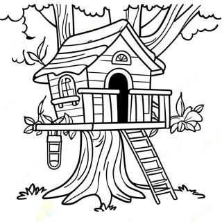 গাছের ঘর রঙিন পৃষ্ঠা